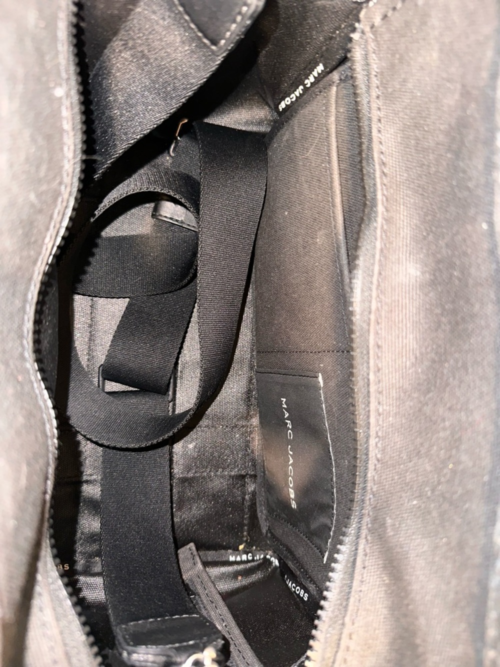 Marc Jacobs Black Canvas Duffel Tote Bag with White Logo - Picture 3 of 5